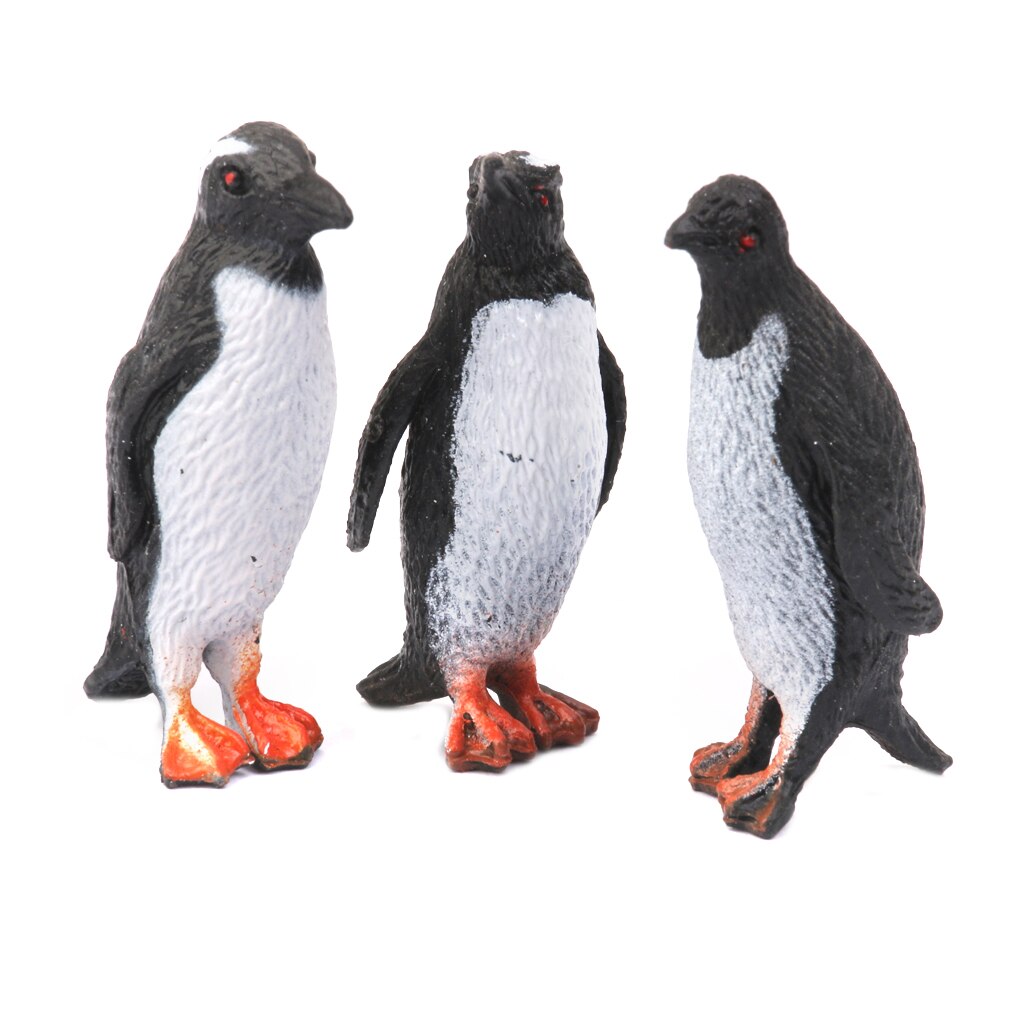 Levende pingvin model 8 stykker hård gummi 4.5cm/1.77 tommer dyr figur display børn samleobjekt fantasifuldt legetøj