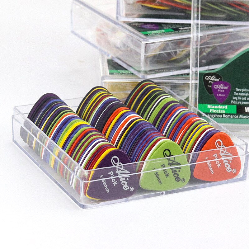 Kostki robić gitary 24/30/50 sztuk/pudło Obudowa Alice akustyczna elektryczna gitara basowa plektron mediator guitarra instrument muzyczny grubość 0.58-1.5