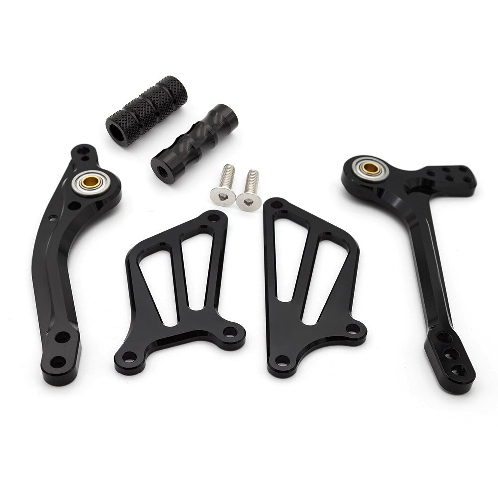 Für Suzuki SV650 SV650S SV 650 Aluminium Motorrad Fußrastenanlage Fußstütze Fußrasten Brems Getriebe Schicht-Schalthebel + flüGel: Schwarz