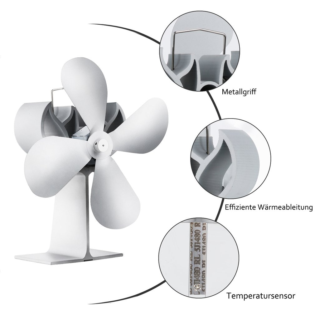 Varmekraft pejs ventilator varmedrevet brændeovn blæser brændeovn ecofan firebladet ventilatorer effektiv varmefordeling
