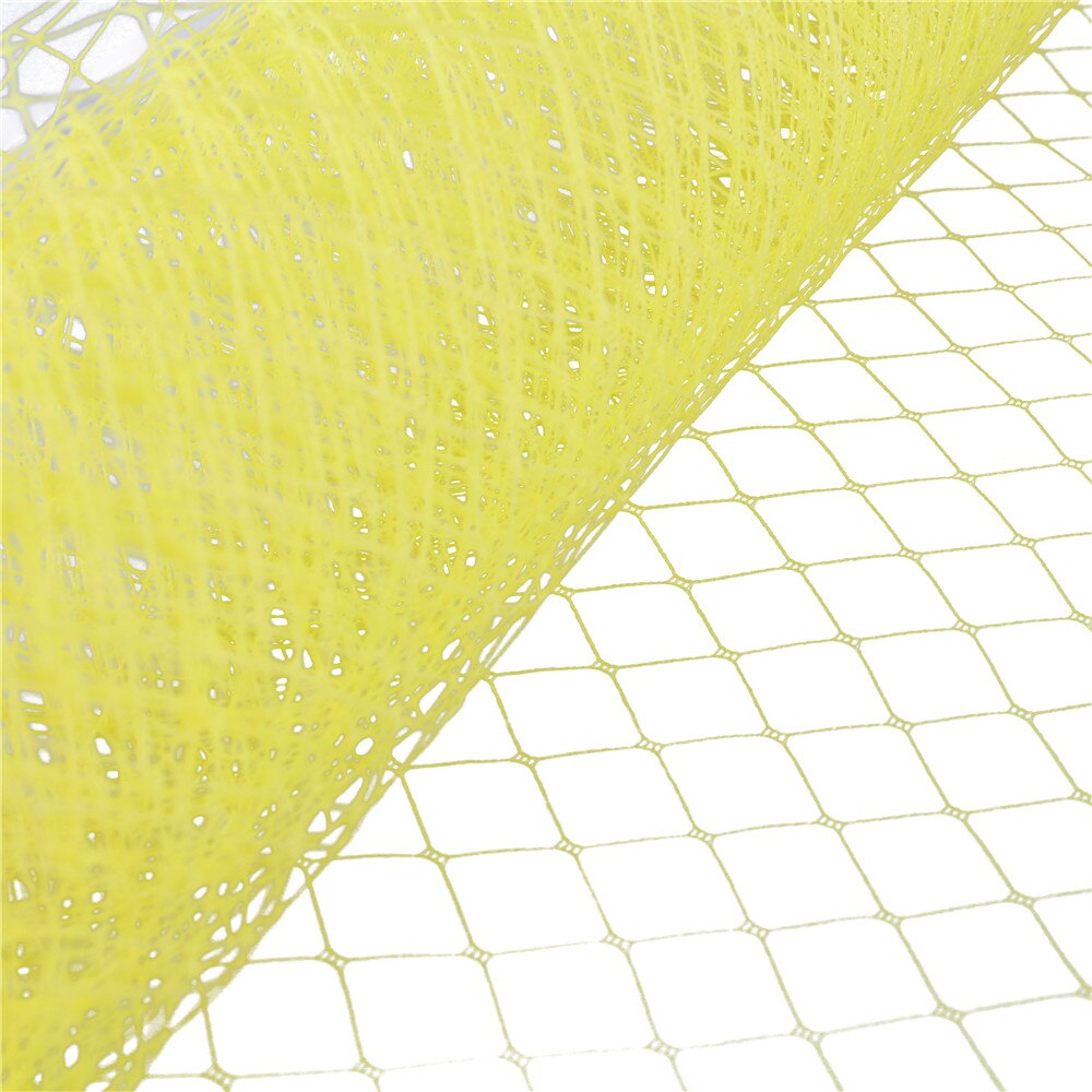 25cm*1m bryllup millinery net russisk sløring fuglebur slør gør-det-selv hat trimning hårtilbehør tyl kjole stof: Gul