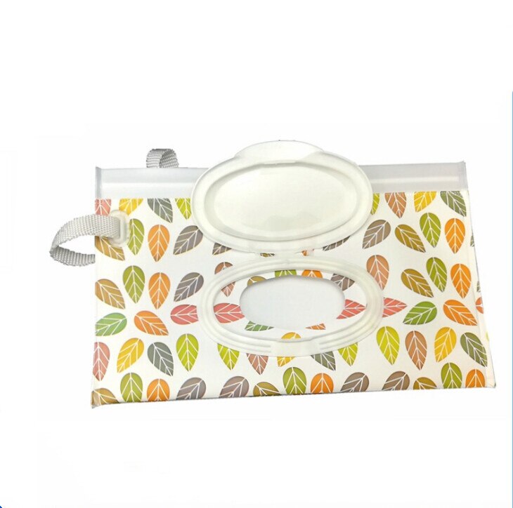 Bolso de mano para limpieza de maletas, toallitas ecológicas, bolsa de cosméticos con tapa, caja de toallitas portátil con correa a presión