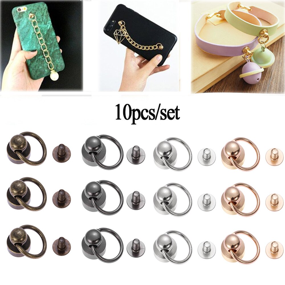100Pcs/Bag Round Ring Head Garment Rivet Round Head Screws With Pull Tab Brass Nail DIY Cloth Button Stud for Clothes Phone Case