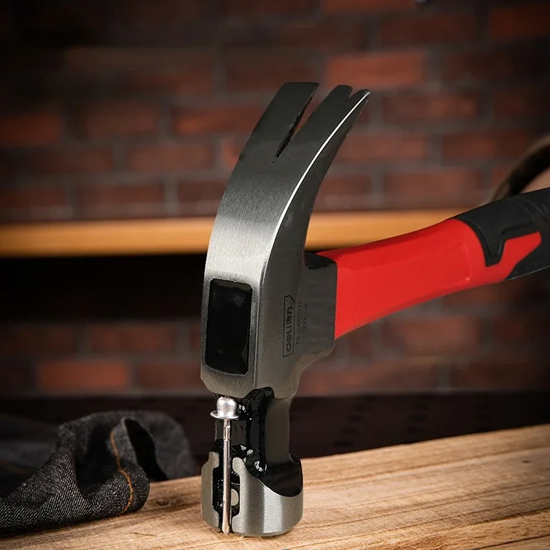 8/16/20oz røde fiberhåndtak magnetiske klohammere med kortspor spikerhammer multifunksjons trebearbeidingsverktøy