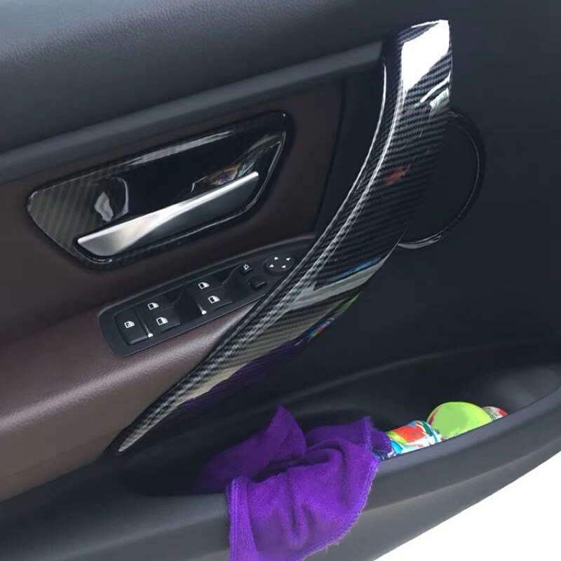 Garniture de couvercle de poignée de porte intérieure aspect carbone pour BMW série 3 F30 F31 GT F34 14-17 & 4 série 4 Dr F36 15-17