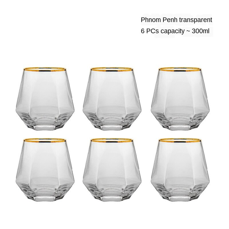 Verre coloré résistant à la chaleur, verre à Six faces, gobelets d'eau, tasse à jus de Cul, verre à boisson, haute apparence