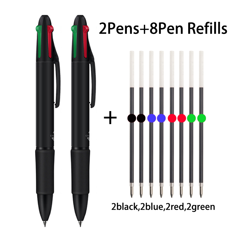 Mehrfarbiger Kugelschreiber, 0,7 mm, einziehbarer farbiger Stift, 4-in-1-Tintenstift zum Zeichnen, Schreiben, Büro, Studentenbedarf: WHITE