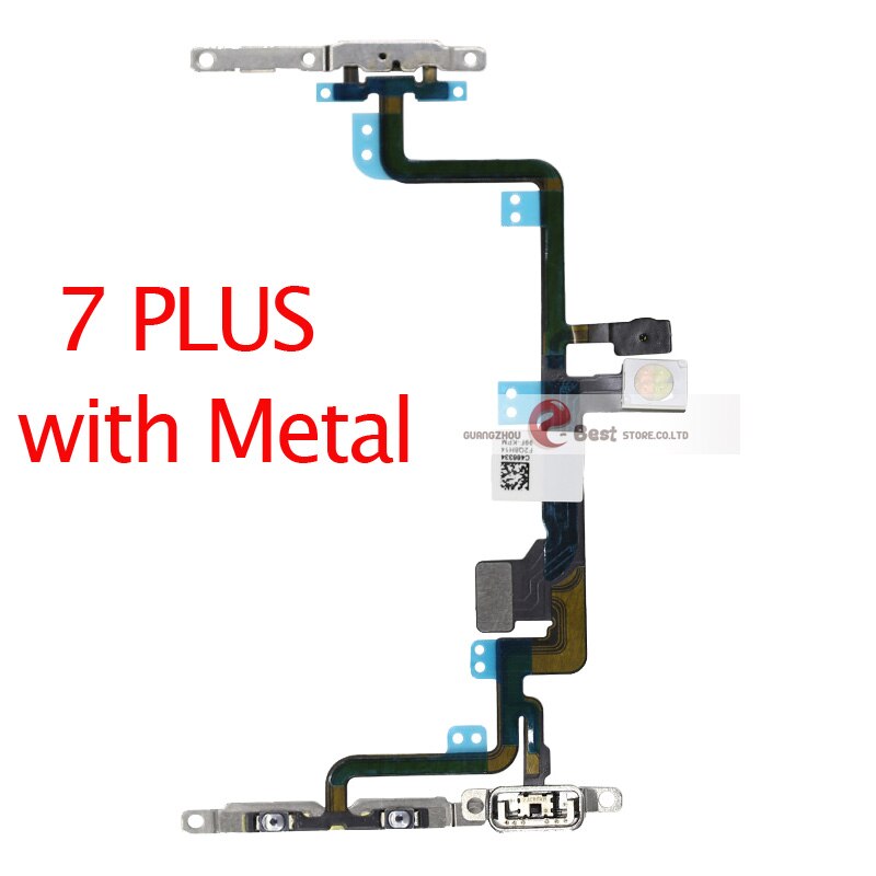 Power Flex dla iPhone 5G SE 6 6s 7 8 Plus 7G 8G 6G X XR XS MAX wyciszenie i przycisk głośności klucz przełącznika przewód zasilający z części metalowe: 7 Plus Meta