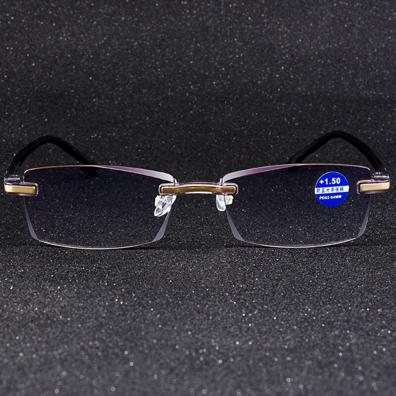 iboode Ultralight Rimless Reading Glasses Women Men Clear Lens Anti Blue Ray Computer Goggle Presbyopia Reader Eyeglasses