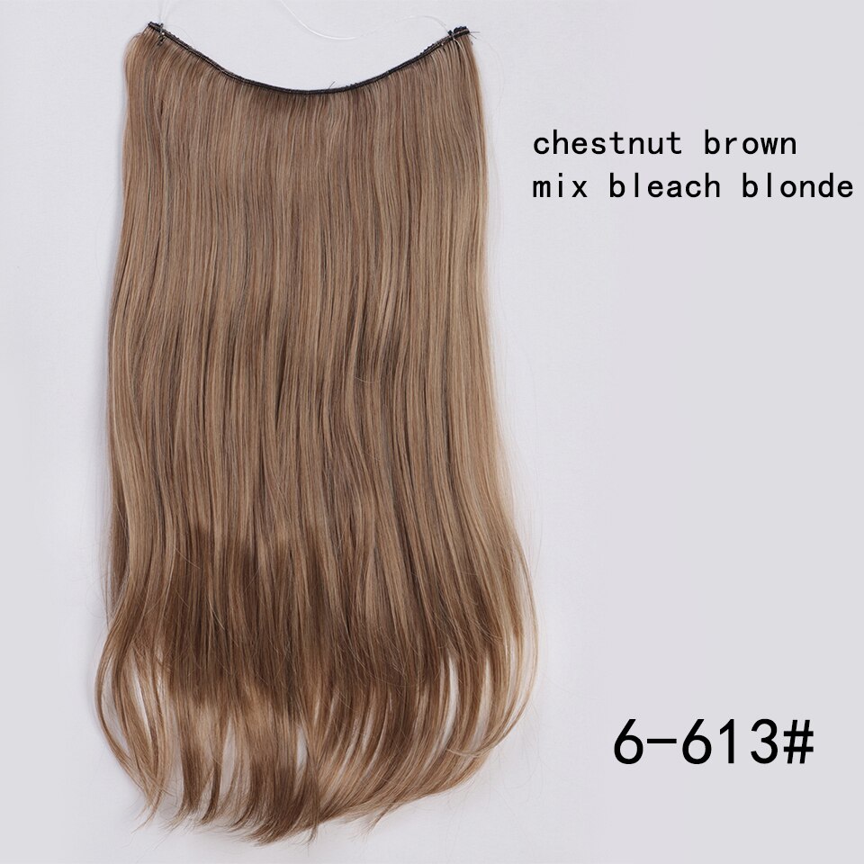 Synthetic Hair Extensions Long Straight Fish Line Hairpieces No Clips in One Piece Hair Extensions Heat Resistant Hair for Women: WEXS001-6-613
