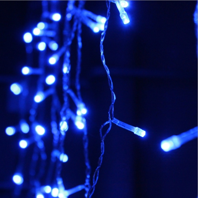 5m waterdichte buitenkerstverlichting, 0.6m led-gordijnen, ijspegels, lichtsnoeren, decoratieve kerstverlichting, slingers voor in de tuin