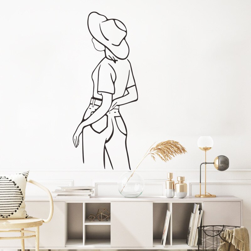 Moderne Stijl Schoonheid Terug View Muursticker Meisjes Kamer Home Decoratie Behang Woonkamer Slaapkamer Muurschildering Verwijderbare Stickers