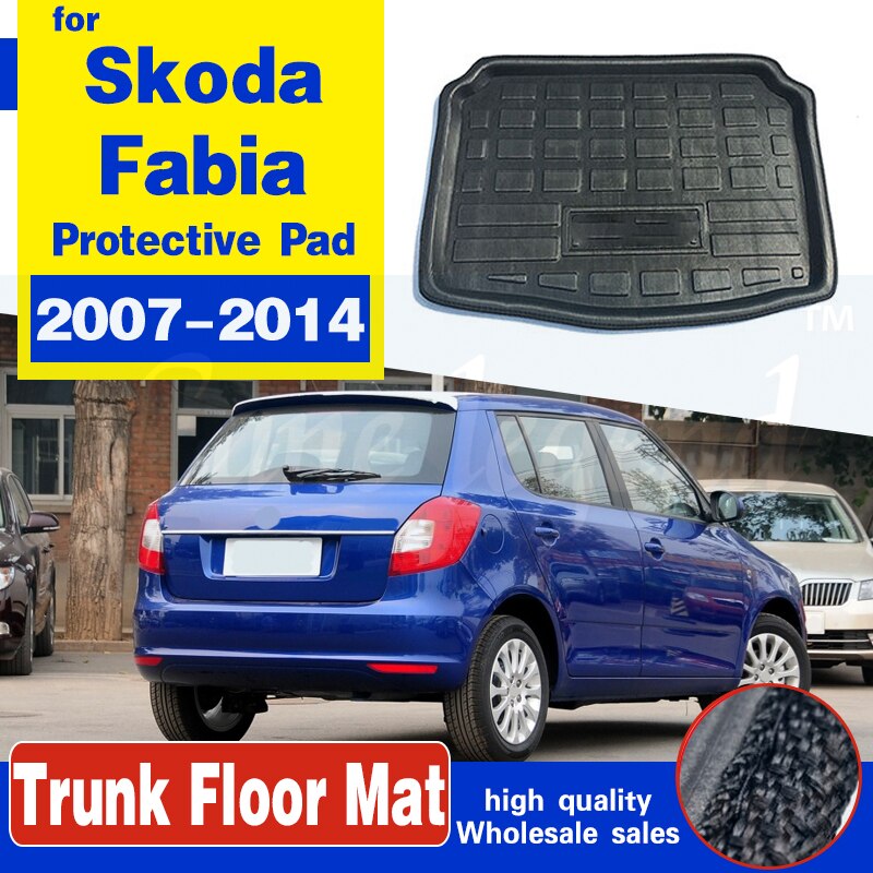 Voor Skoda Fabia 2007 Auto Rear Boot Cargo Liner Kofferbak Floor Tapijten lade Pad Mat Matten