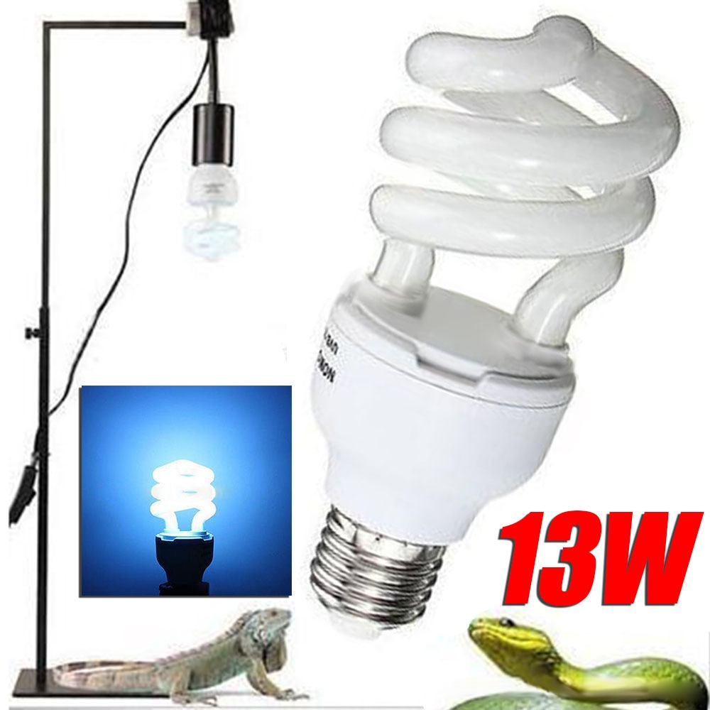1pc 13w krybdyr uvb 5.0/10.0 lampe  e27 pære skildpadde firben slange varme lampe pære energibesparende lys krybdyr: Uvb 10.0