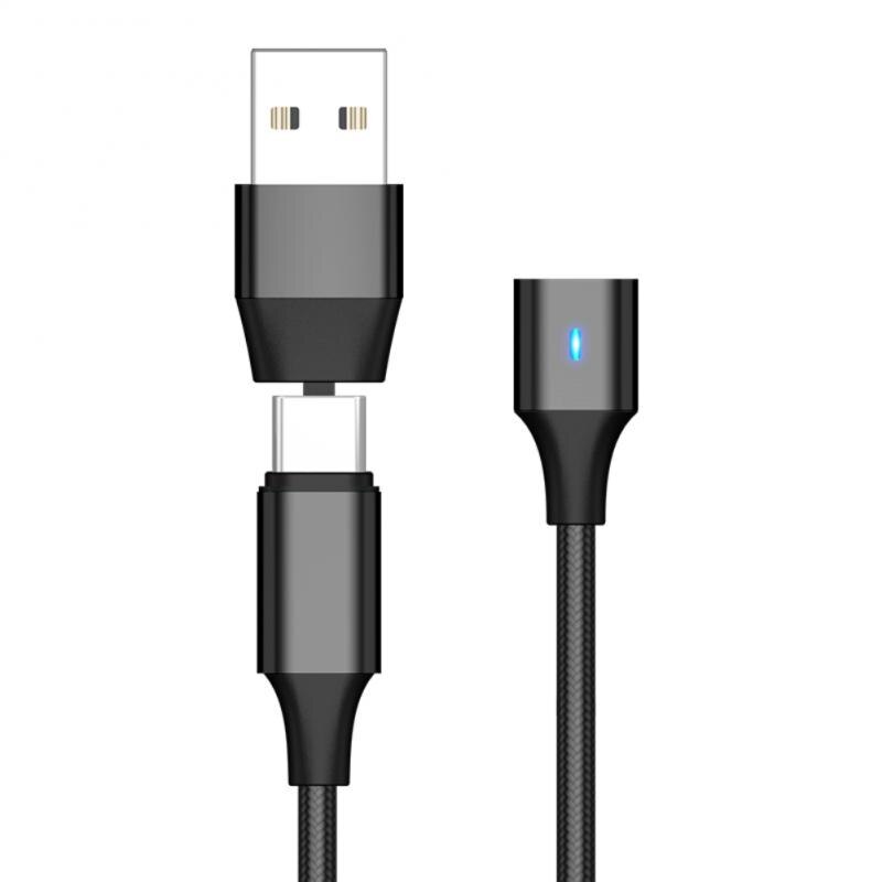 PD60W Magnetic Data Cable 4 In1 Mobile Phone Cable Multi-function USB Uable Fast Charge Cable For All Phones Magnetic Charger: black 1M no head