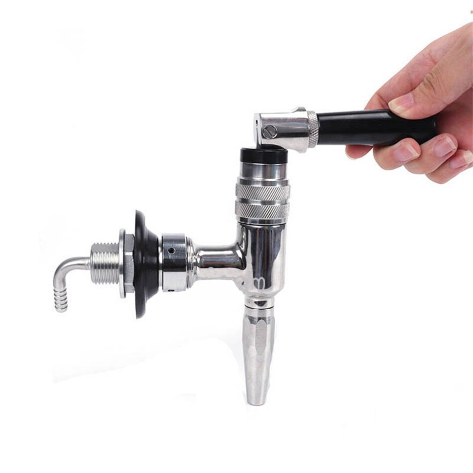 TTLIFE Stainless Steel Draft Beer Dispensing Nitrogen Nitro Tap , Stout Beer Faucet,coffee tap with Black Handle