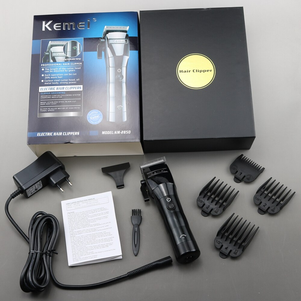 Cord cordless hair clipper hair trimmer barber beard trimer electric hair cutting machine rechargeable haircut tool: with box