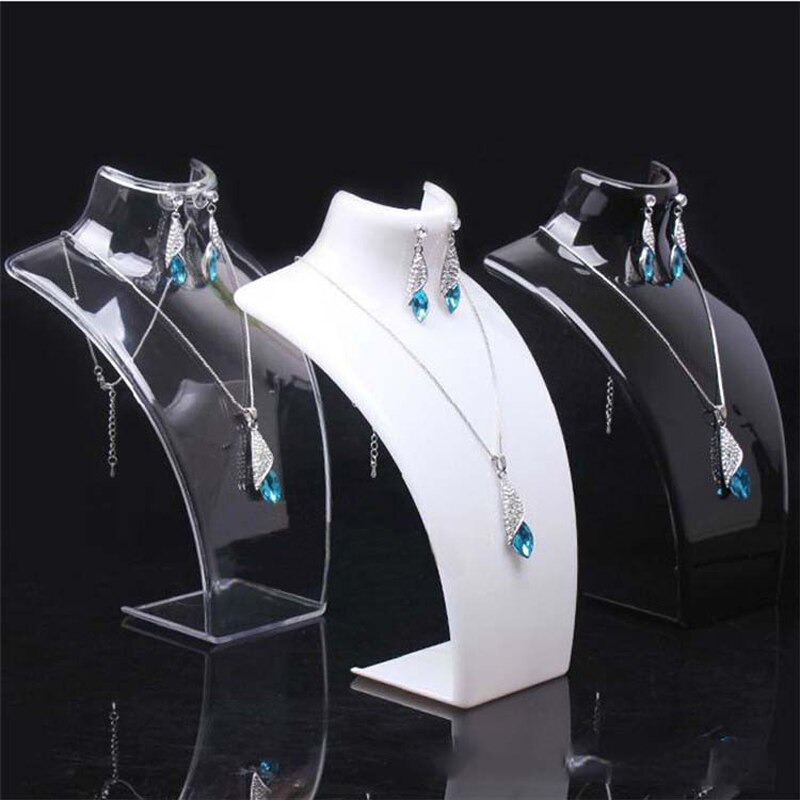 Maniquíes abstractos de mujer de 3 piezas maniquíes joyería femenina COLLAR COLGANTE espectáculo decorar estante de exhibición de la joyería transparente