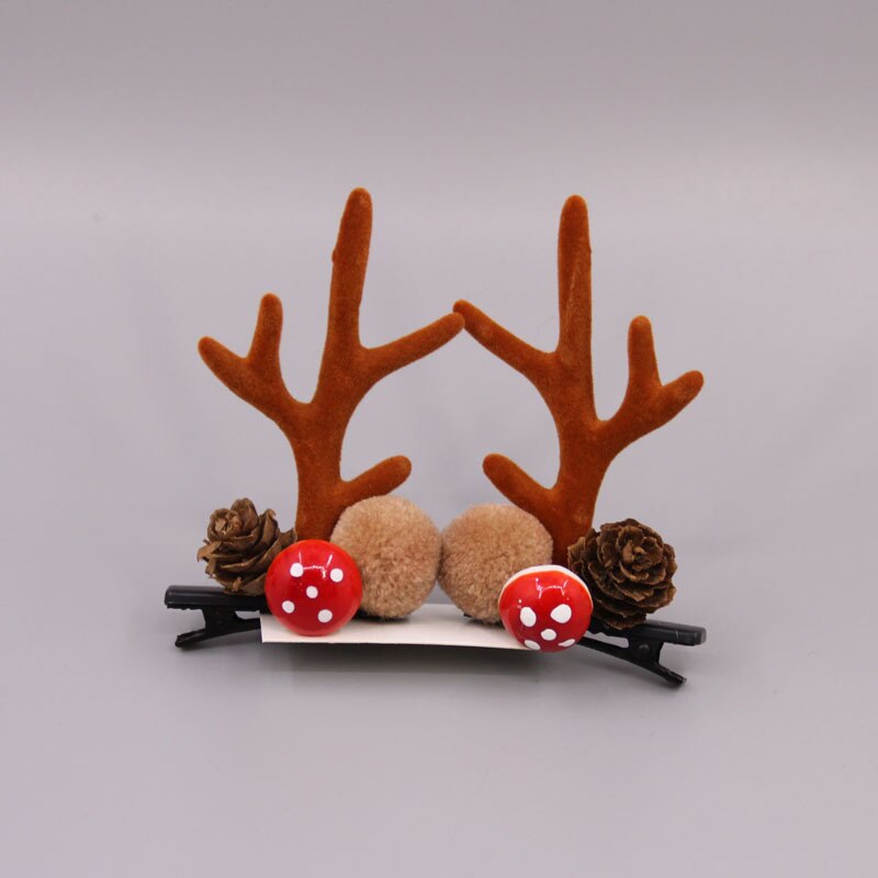 2 stücke Nette Hirsch Ohr Blume Haarnadeln Haar Decorationd SchöNe Weihnachten Barrettes Hirsch Geweih Haar Clips Haar Zubehör: 6