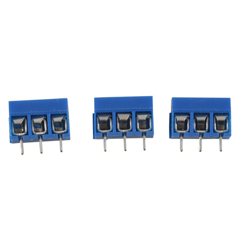 60 Stuks 3P 5.08Mm Pitch 3Pin Pcb Mount Screw Terminal Block Socket Strips Voor Arduino Blauw