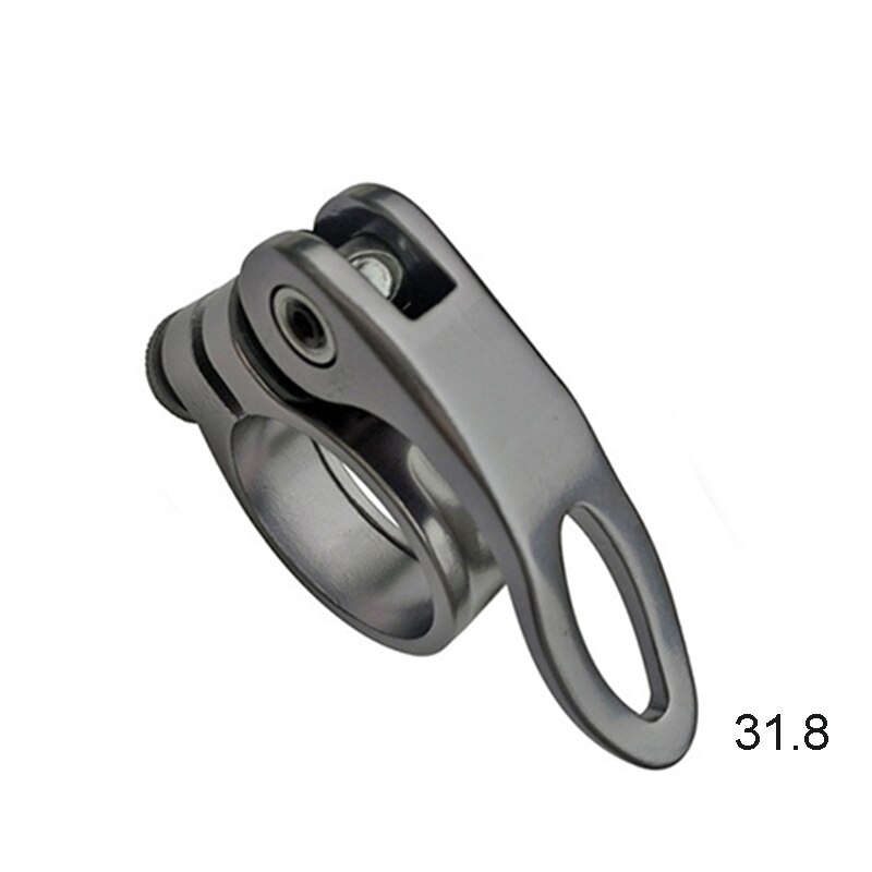 GUB-abrazadera para poste de asiento de bicicleta, de aleación de aluminio y liberación rápida, 28,6/31,8/34,9mm, abrazadera para asiento de bicicleta de montaña y de carretera: Titanium  31.8