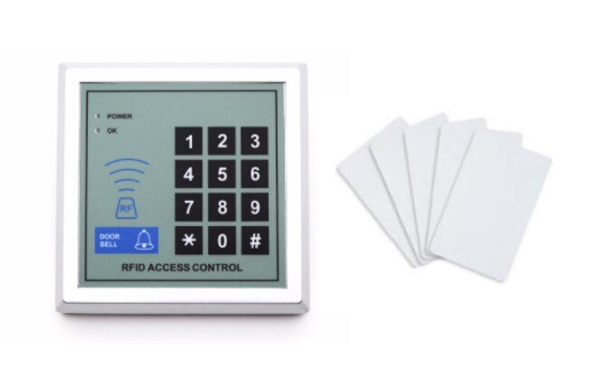 Access Control System RFID Card Keypad Proximity Door Lock Password access control Swipe password machine RFID Keypad reader: reader 5pcs card