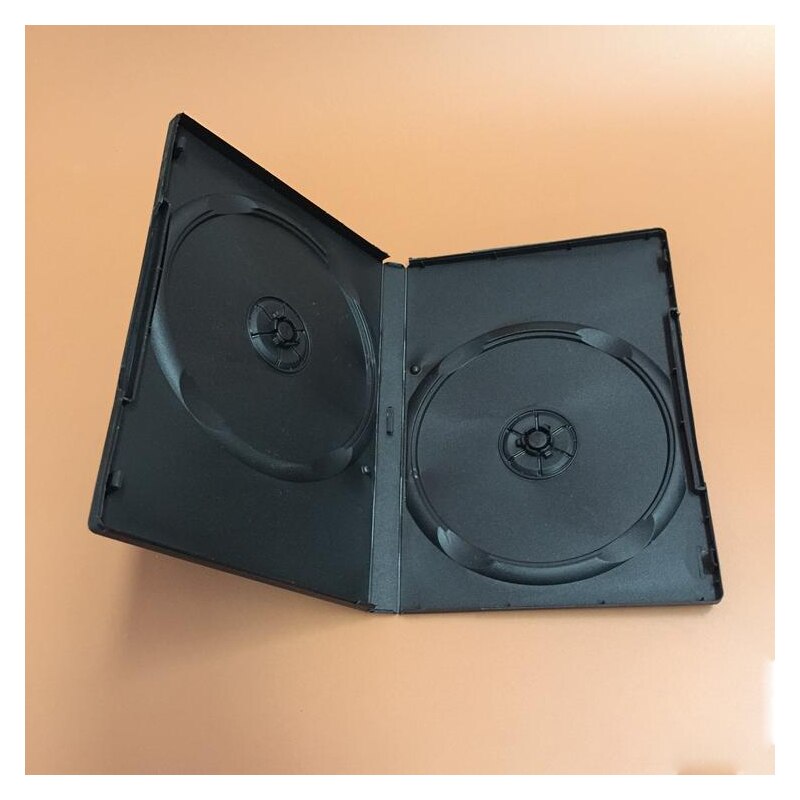 2PCS 2DVD Black Plastic Case 190X135X14mm Hold Insert / Hold 2 Disc