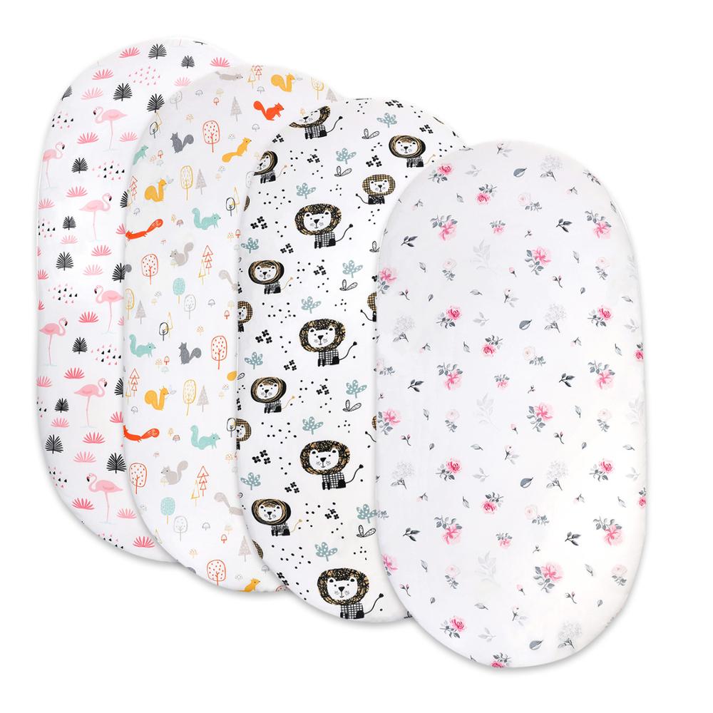 Bassinet lagen super stretch monteret vugge pasform lagner til bassinet pads/madras, til drenge piger, unisex, ultra blød 82*41cm