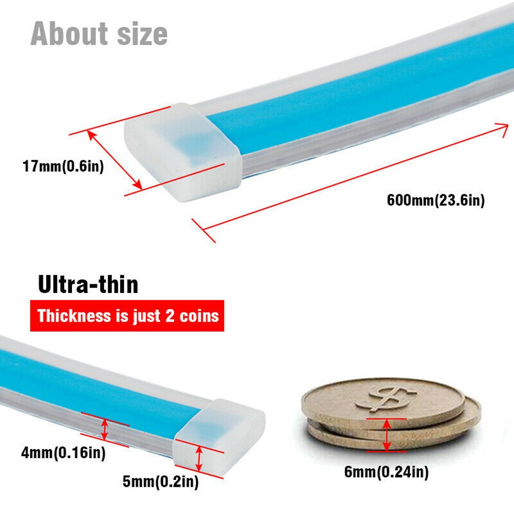 Dc 12v led koplamp strip smd 3014 lampen vervangende auto 2 stuks flexibel
