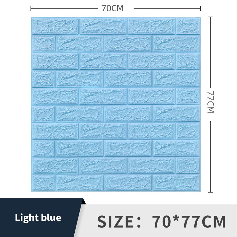 5PCS Self adhesive Waterproof TV Background Brick PVC Wallpapers 3D Wall Sticker Living Room Wallpaper Mural Bedroom Decorative: blue