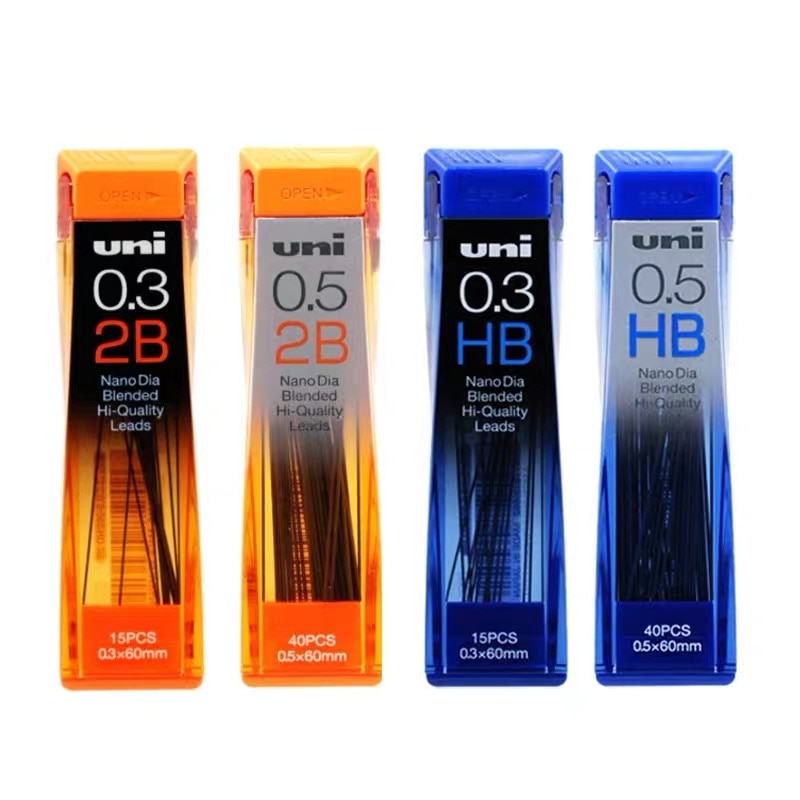 1tube/lot Uni Nano Dia 0.5-202ND Mechanical Pencil Led 0.3/0.5/0.7/0.9mm HB/2B School Student Office