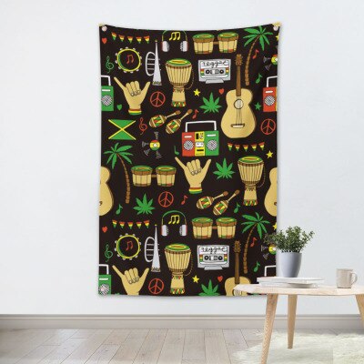 Reggaelöv jamaica rasta lejon hängande flagga banderoll musik rock heminredning väggkonst 4 gromments in corners 3*5ft 144cm*96cm: G / 3 x 5ft (96 x 144cm)