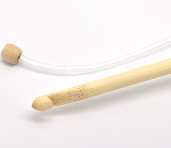 Agujas de ganchillo tunecianas afro de bambú de 85cm de largo para el hogar, agujas de tejer, tejido de hilo, herramientas de artesanía, 1 ud.