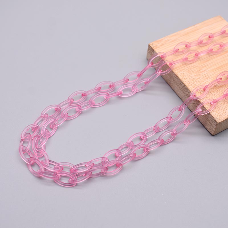 Cadeia Link acrílico transparente para fazer jóias, lagosta fecho correntes, achados links, óculos, 50cm de comprimento, 10 pcs, 50pcs: 10mm / Marrom