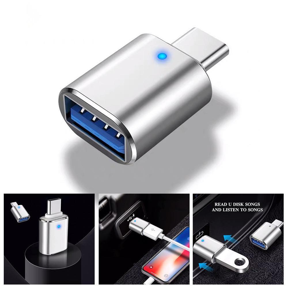 USB-C USB 3,1 tipo C macho a USB 3,0 hembra, convertidor de datos, luz de adaptador, adaptador de datos OTG, Hub USB con luz