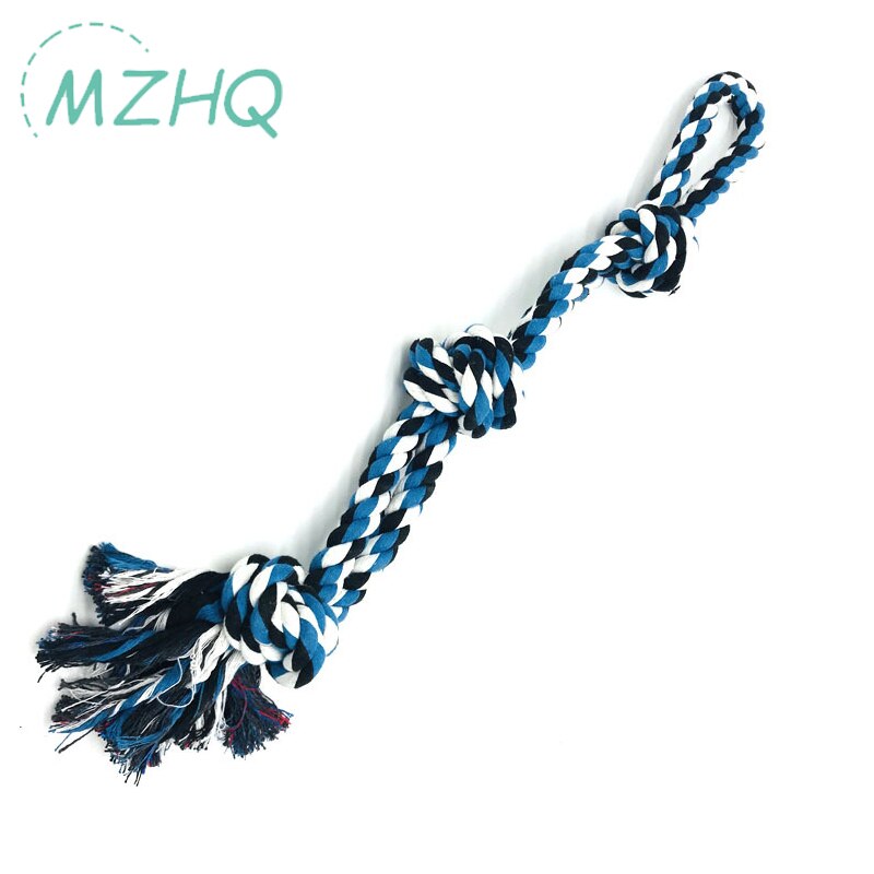 Cuerda de algodón interactiva para perros grandes, juguete portátil de 3 nudos, 58cm, 1 unidad La cuerda de mordida mide 58 cm de largo, el nudo tiene 7 cm de grosor y pesa alrededor de 365 gramos. Es adecuado para jue