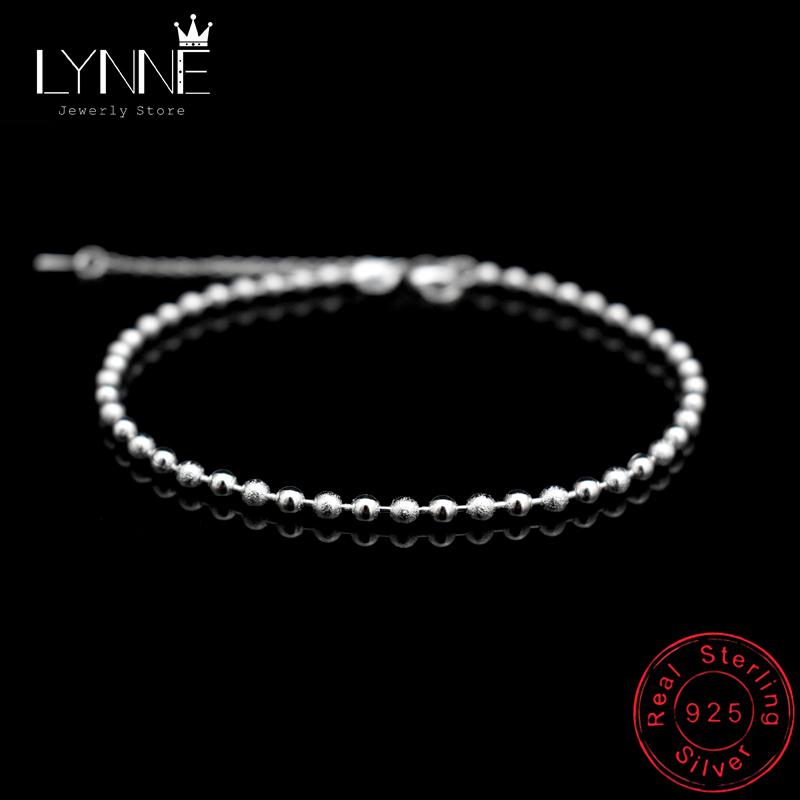 Klassieke Eenvoudige Kleine Ronde Bal Kraal Enkelbanden Voet Keten Voor 925 Sterling Zilveren Dames Voet Enkelbandje Armband Vrouwen Sieraden