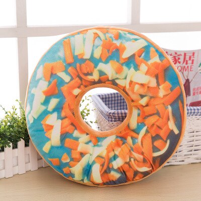 Funny Chocolate Donuts Sofa Seat Cushion Christmas Donuts Pillowcase Xmas Kid Toy Car Mats 40cm No Filling: F