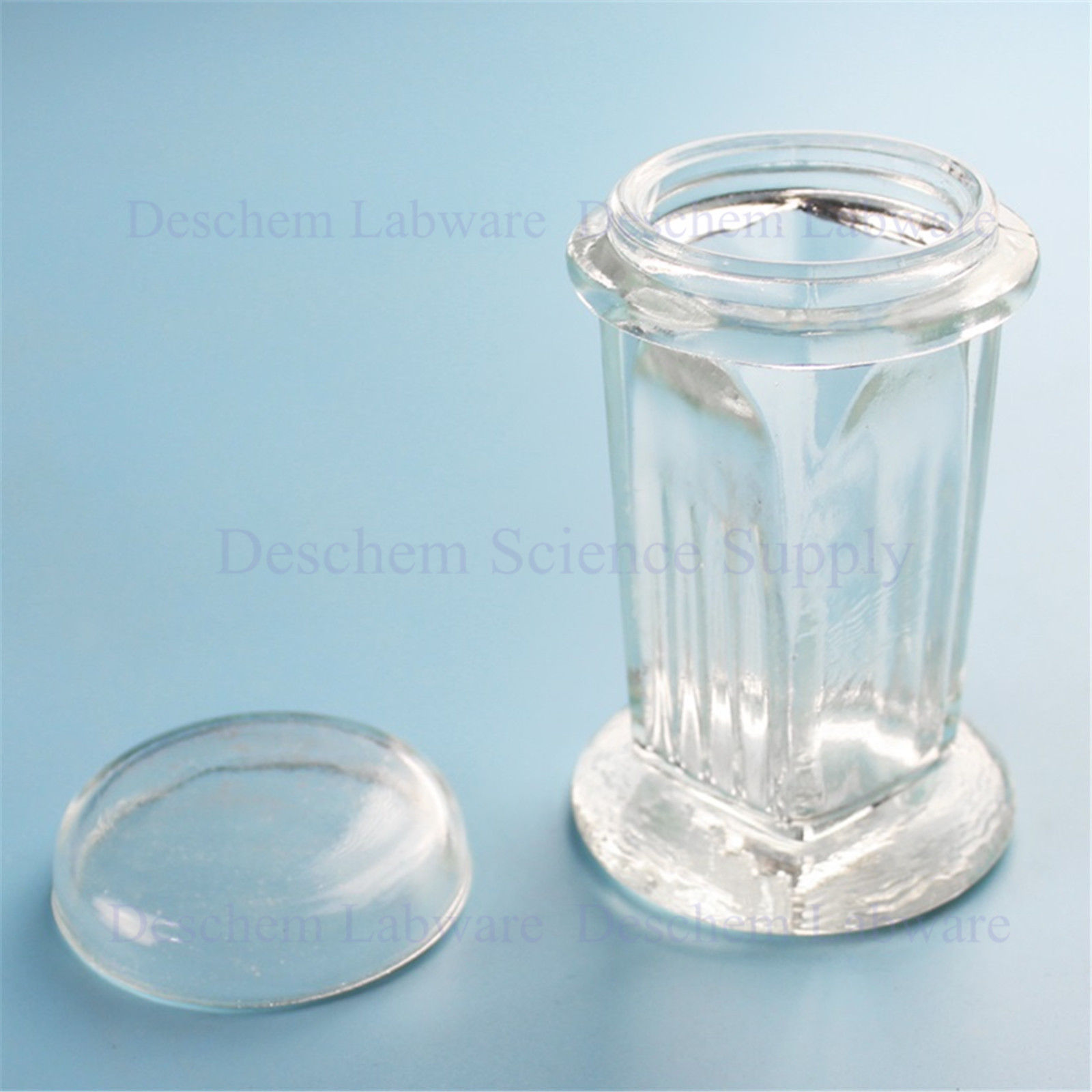 Lab glas coplin farvning krukke med låg ,5- objektglas