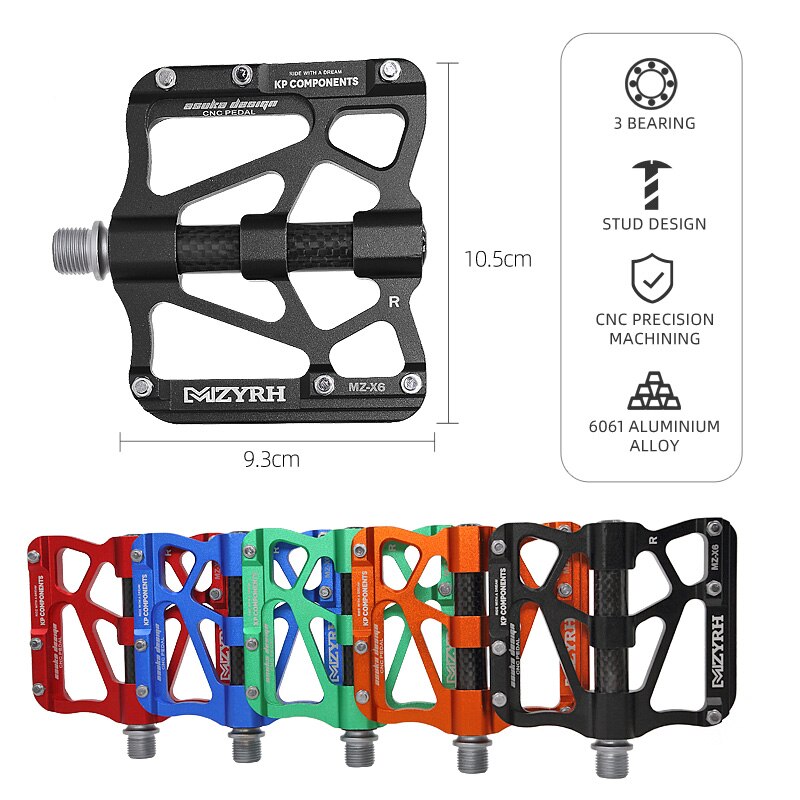 MZYRH-pedales antideslizantes para bicicleta de montaña, accesorio de aleación de aluminio, resistentes al agua, X6