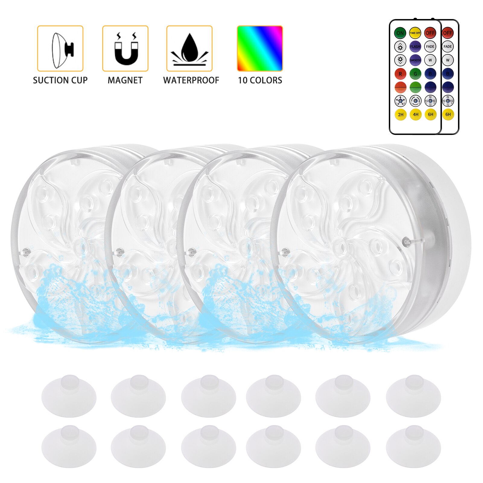 Fish Tank Onderwater Lamp Waterdicht Rf Led Verlichting Afstandsbediening Aquarium Kerst Dompelpompen Huis Tuin Decor Landschap