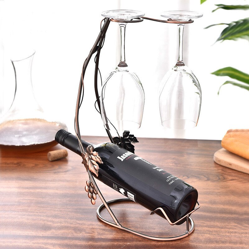 Rødvin glas integration metal vin rack hængende vinglas holder bar stand beslag display stativ beslag indretning