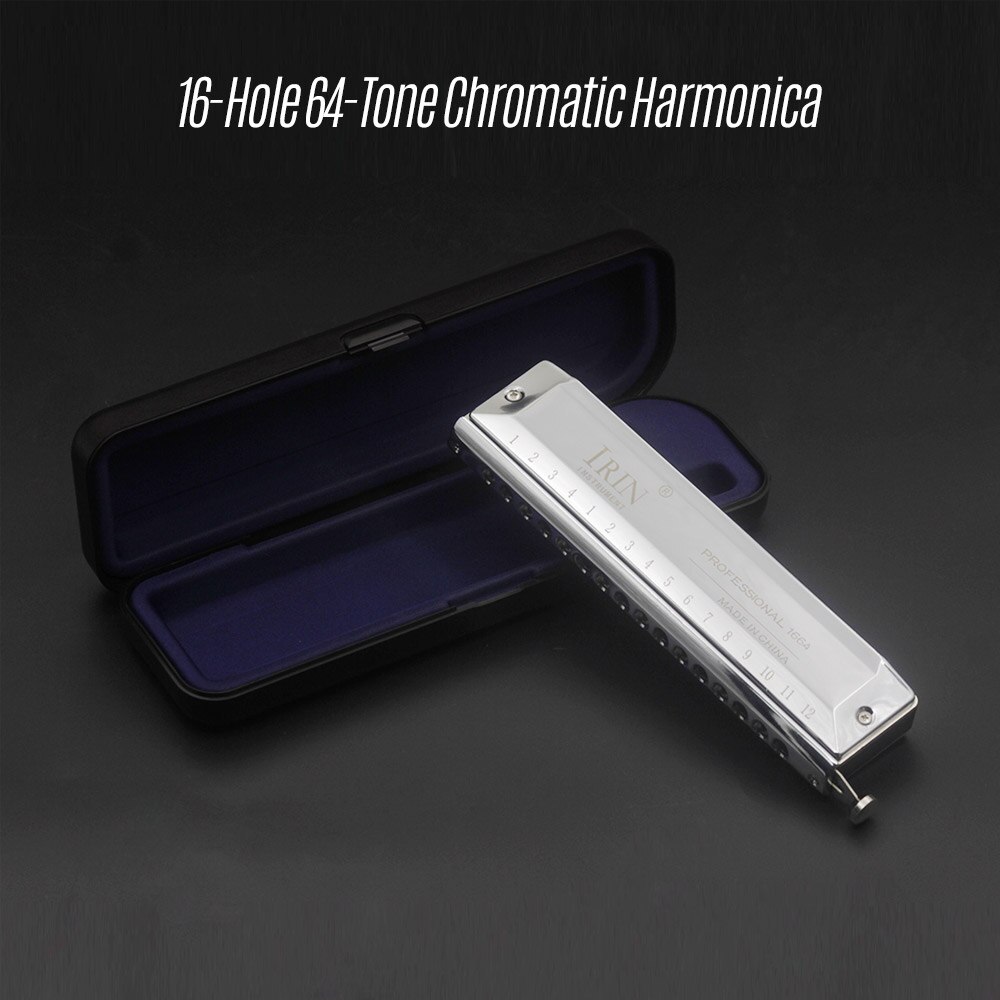 16 Hole 64 Tones Chromatic Harmonica Mouth Organ Key of C Reed Instrument