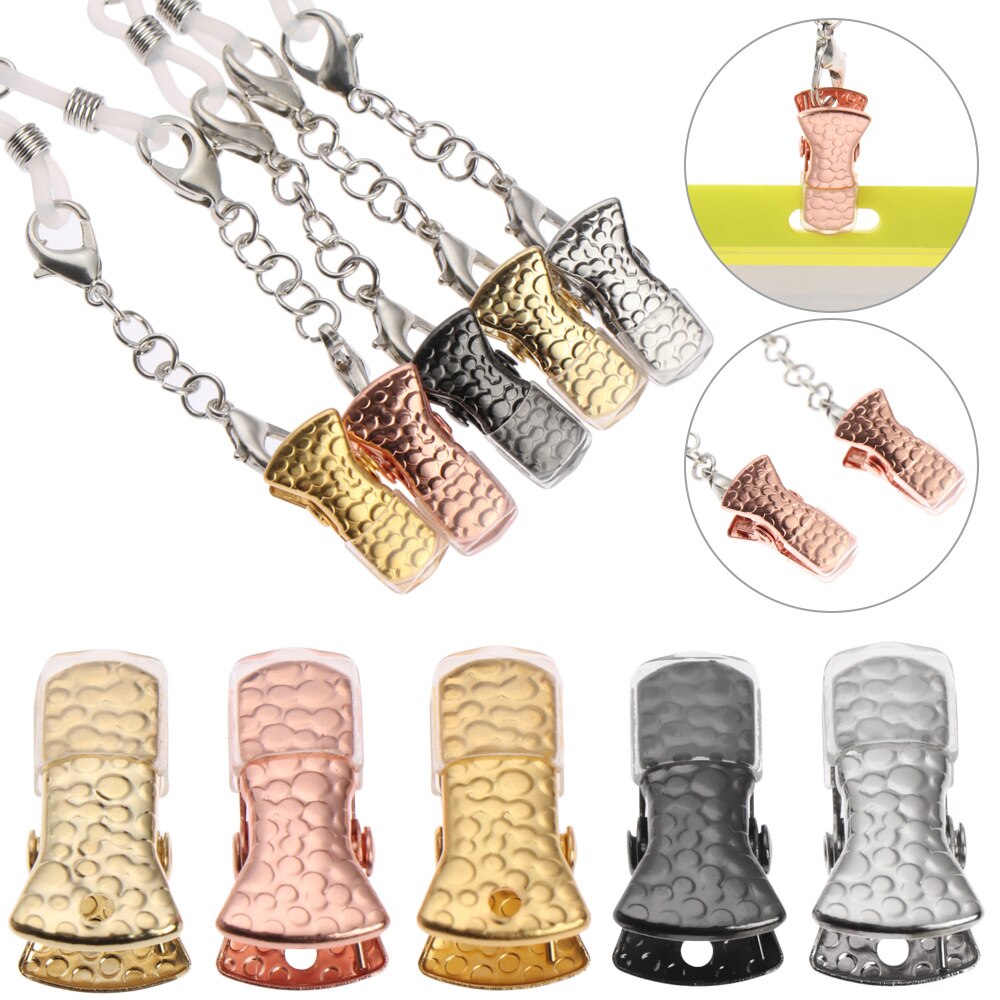 10 sztuk/zestaw metalowa plakietka identyfikacyjna smycz posiadacz karty klip smycz łańcuszek robić okularów klip anty-Stracony biżuteria chwyt mocowania akcesoria linowe