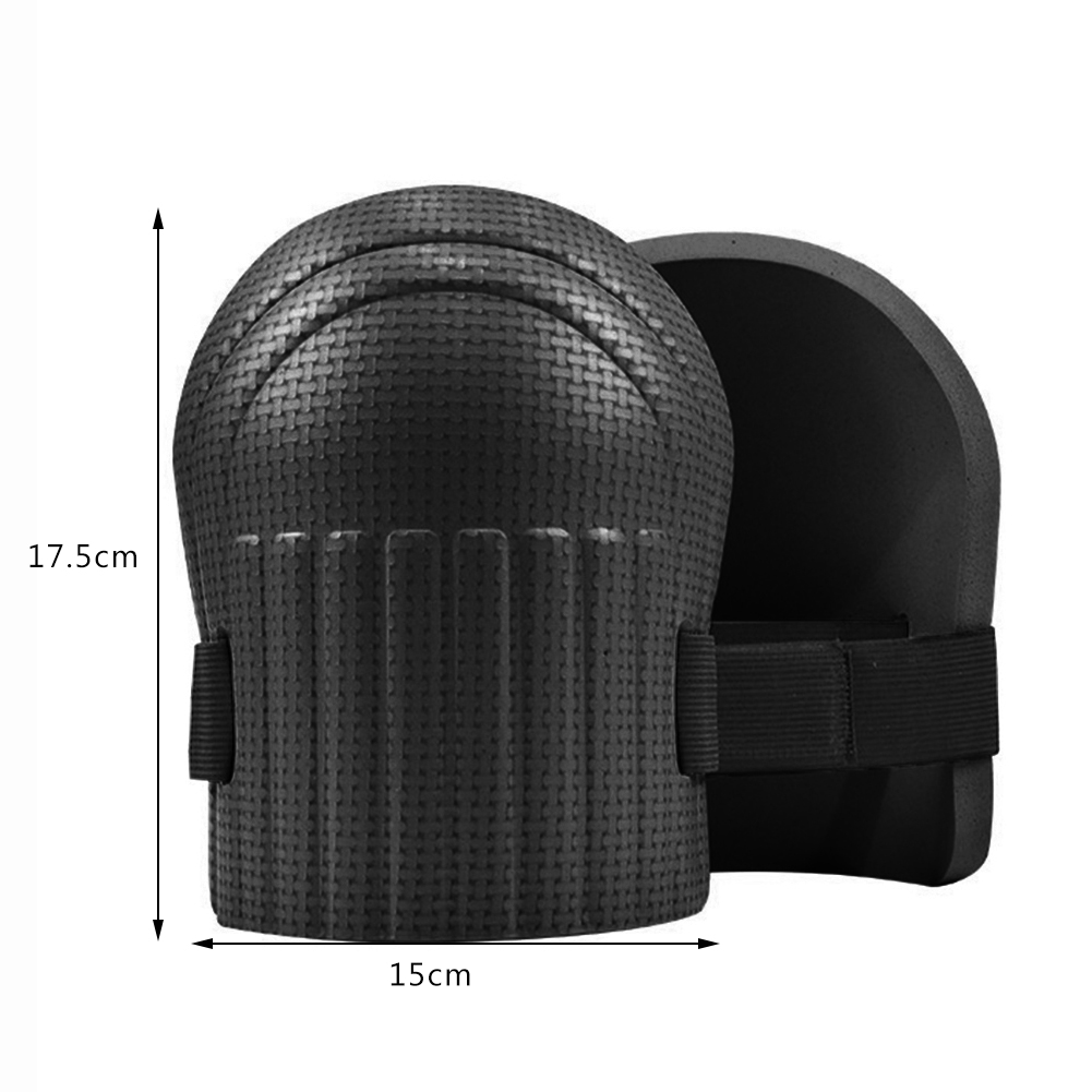 1 Pair EVA Foam Covered Knee Protector Pad Anti-Skid Joints Kneeling Guard for Gardening Builder Workplace Safety Supplies: Black