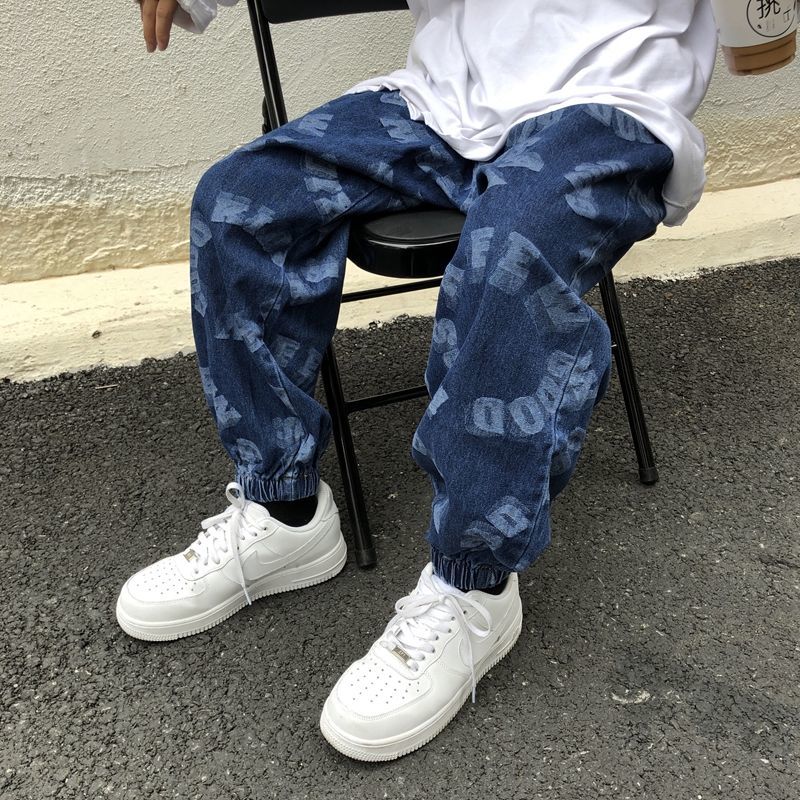 Jean à jambes larges pour femmes, pantalon de printemps avec Graffiti, ample, de , Hip-hop, populaire