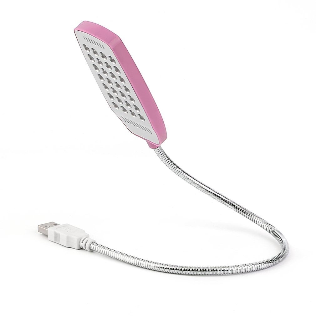 1 stuk heldere 28 led usb mini-lamp flexibele computerlamp laptop pc bureau leeslamp roze usb led-lamp: Roze