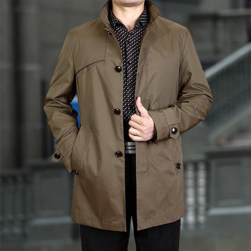 Brand Spring Autumn Men Long Trench Coats Buttons Male Outwear Jackets Windbreaker XXXXL Y866
