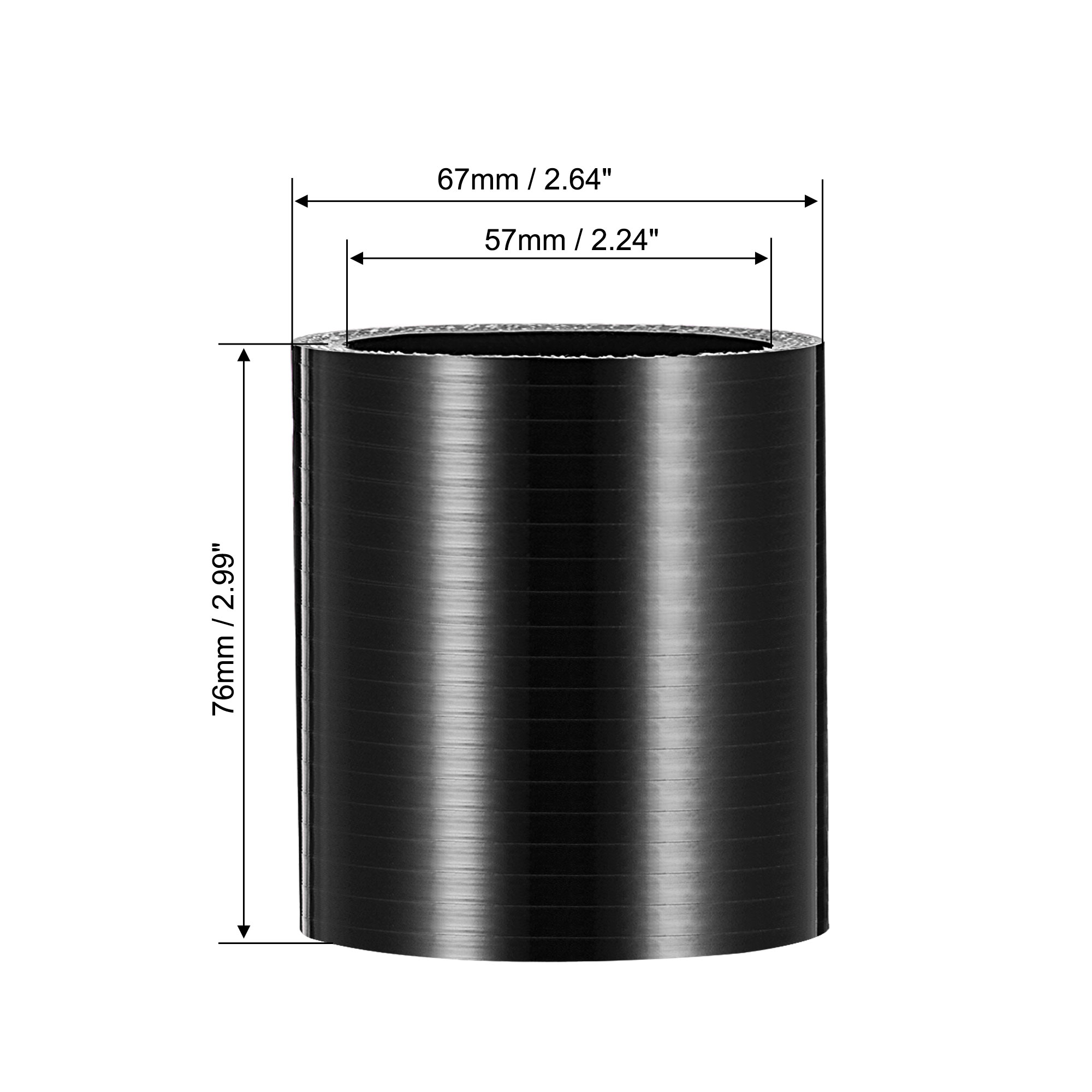 UXCELL 25mm-127mm ID Hoge Prestaties Rechte Siliconen Koppeling Pijp Versterkte Rechte Slang Turbo Inlaattraject Zwart: WHITE
