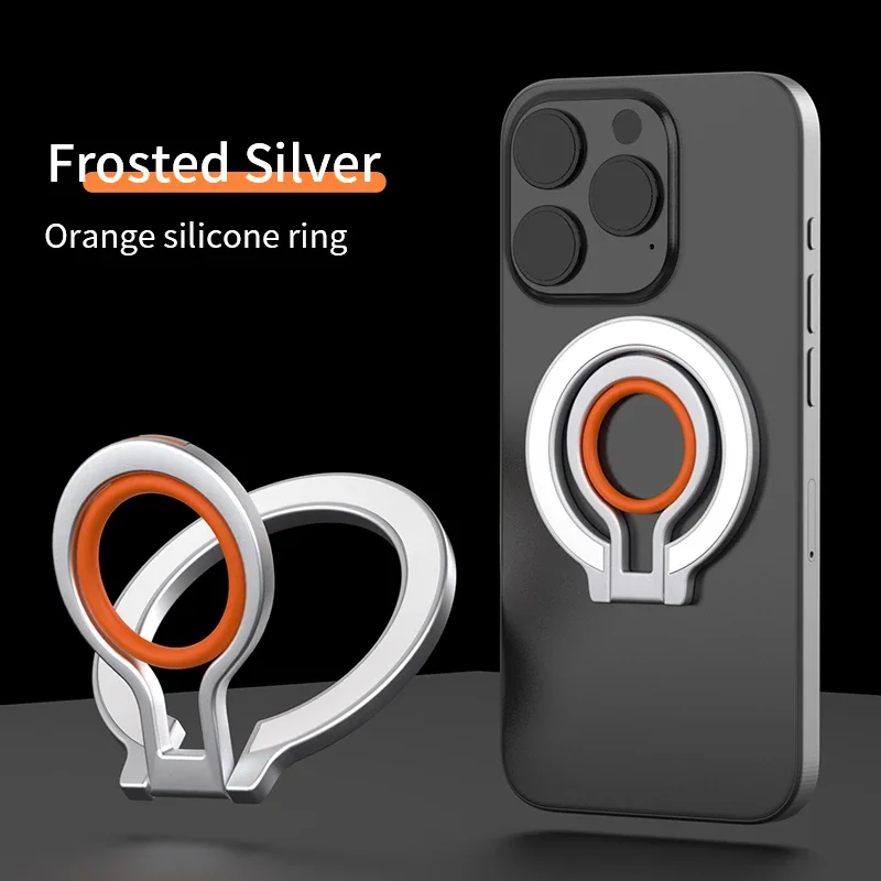 Mobiele telefoon vingerring magnetische houder voor Magsafe magneetbeugel 360 ° Graden rotatie standaard: Zilver